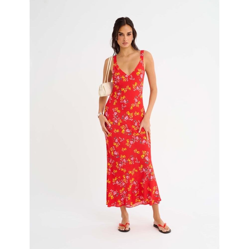 NWT Rumored Sunnyside Floral Maxi Dress Sleeveless Sundress Cottage Sz Medium